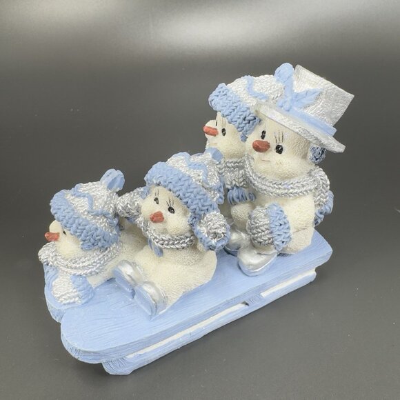 1999 The Encore Group The Sleigh Ride Snow Buddies Resin Figurine Decor Snowman - Picture 11 of 12